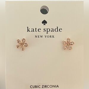 NWT Kate Spade Rosegold Gleaming Gardenia Flower Studs